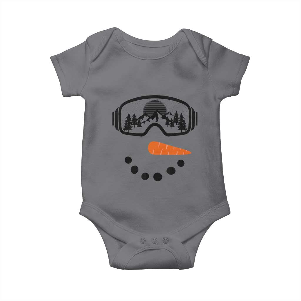 Ski Snowboard Snowman Face Baby Onesie Goggles Skiing Snow Ski Lover Skier TS10 Charcoal Print Your Wear