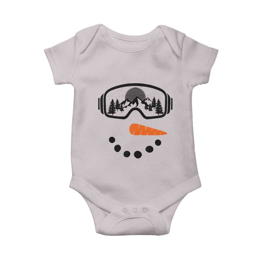 Ski Snowboard Snowman Face Baby Onesie Goggles Skiing Snow Ski Lover Skier TS10 Ice Gray Print Your Wear