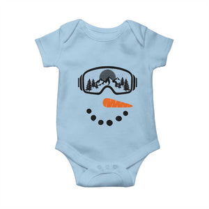 Ski Snowboard Snowman Face Baby Onesie Goggles Skiing Snow Ski Lover Skier TS10 Light Blue Print Your Wear