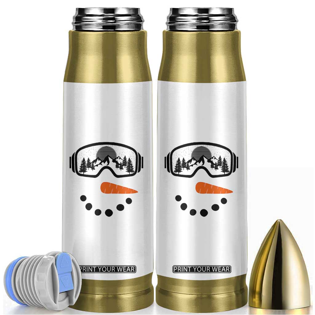 Ski Snowboard Snowman Face Bullet Tumbler Goggles Skiing Snow Ski Lover Skier TS10 White Print Your Wear