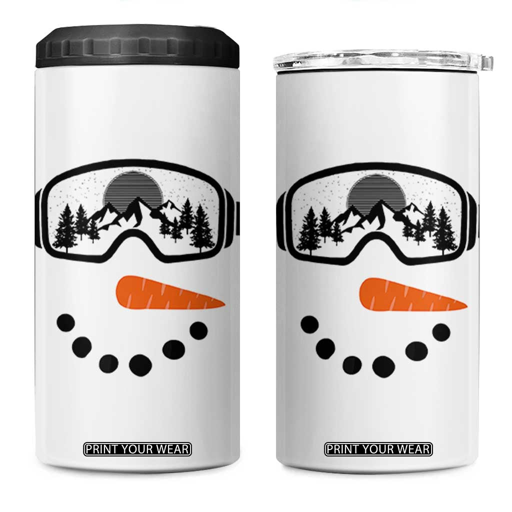 Ski Snowboard Snowman Face 4 in 1 Can Cooler Tumbler Goggles Skiing Snow Ski Lover Skier TS10 One Size: 16 oz White Print Your Wear