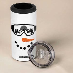 Ski Snowboard Snowman Face 4 in 1 Can Cooler Tumbler Goggles Skiing Snow Ski Lover Skier TS10 Print Your Wear