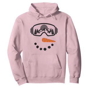 Ski Snowboard Snowman Face Hoodie Goggles Skiing Snow Ski Lover Skier TS10 Light Pink Print Your Wear