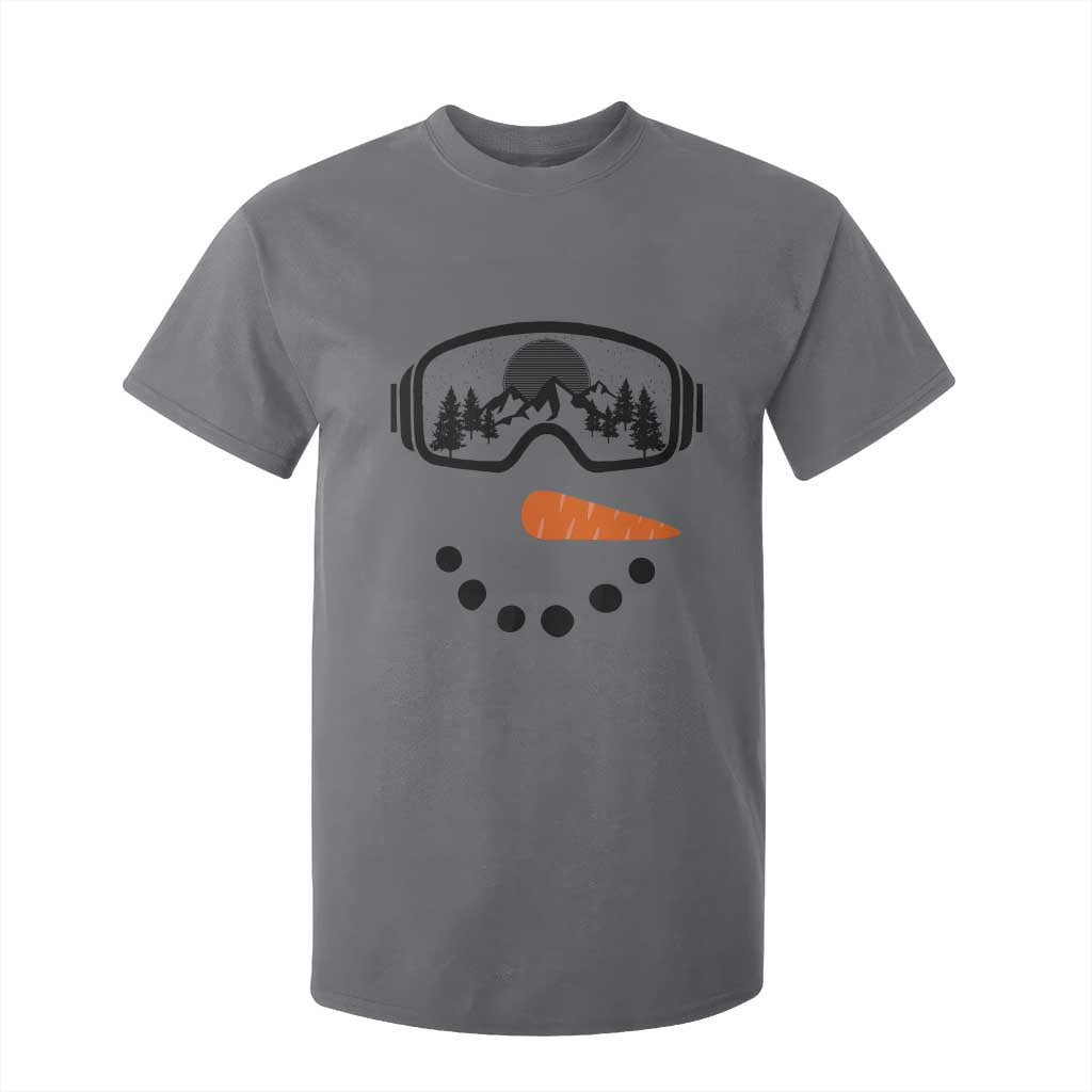 Ski Snowboard Snowman Face T Shirt For Kid Goggles Skiing Snow Ski Lover Skier TS10 Charcoal Print Your Wear