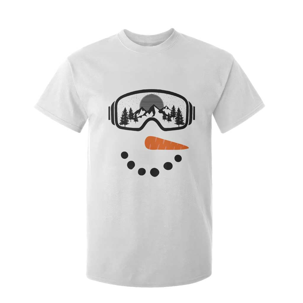 Ski Snowboard Snowman Face T Shirt For Kid Goggles Skiing Snow Ski Lover Skier TS10 White Print Your Wear