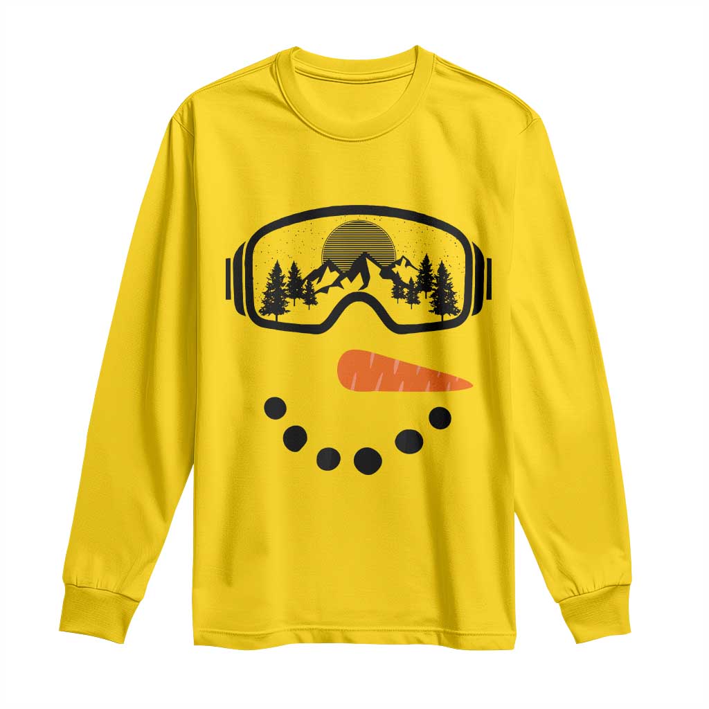 Ski Snowboard Snowman Face Long Sleeve Shirt Goggles Skiing Snow Ski Lover Skier TS10 Daisy Print Your Wear