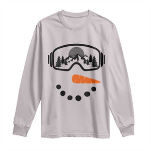 Ski Snowboard Snowman Face Long Sleeve Shirt Goggles Skiing Snow Ski Lover Skier TS10 Ice Gray Print Your Wear