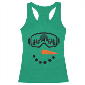 Ski Snowboard Snowman Face Racerback Tank Top Goggles Skiing Snow Ski Lover Skier TS10 Irish Green Print Your Wear