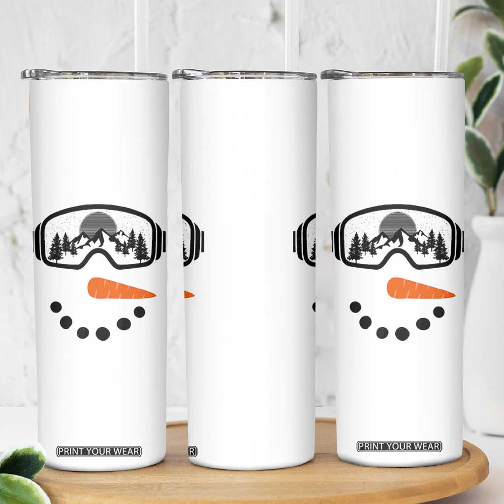 Ski Snowboard Snowman Face Skinny Tumbler Goggles Skiing Snow Ski Lover Skier TS10 Print Your Wear