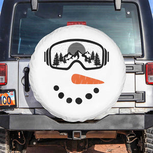 Ski Snowboard Snowman Face Spare Tire Cover Goggles Skiing Snow Ski Lover Skier TS10 No hole White Print Your Wear