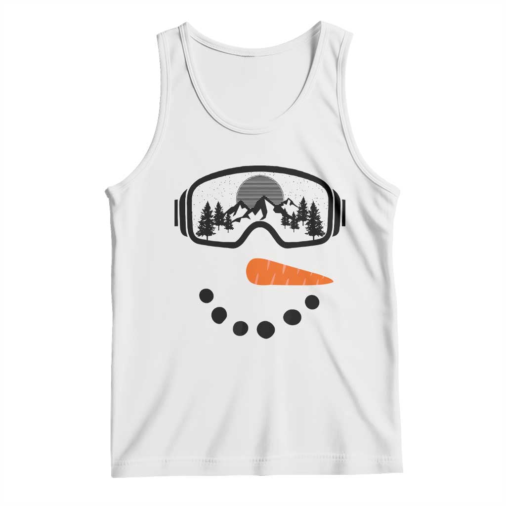 Ski Snowboard Snowman Face Tank Top Goggles Skiing Snow Ski Lover Skier TS10 White Print Your Wear
