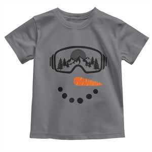Ski Snowboard Snowman Face Toddler T Shirt Goggles Skiing Snow Ski Lover Skier TS10 Charcoal Print Your Wear
