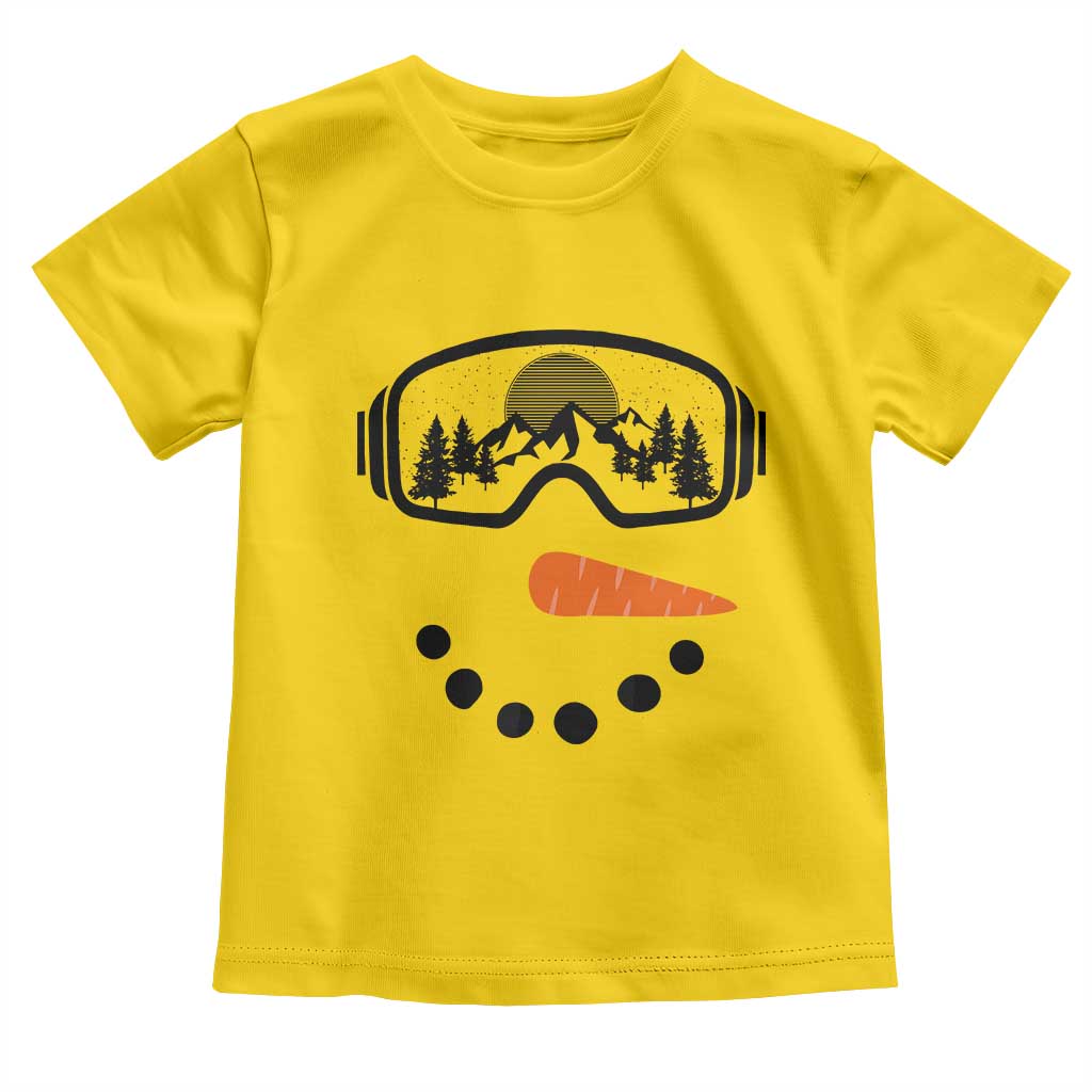 Ski Snowboard Snowman Face Toddler T Shirt Goggles Skiing Snow Ski Lover Skier TS10 Daisy Print Your Wear