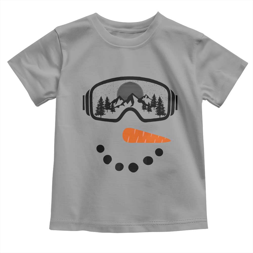Ski Snowboard Snowman Face Toddler T Shirt Goggles Skiing Snow Ski Lover Skier TS10 Sport Gray Print Your Wear