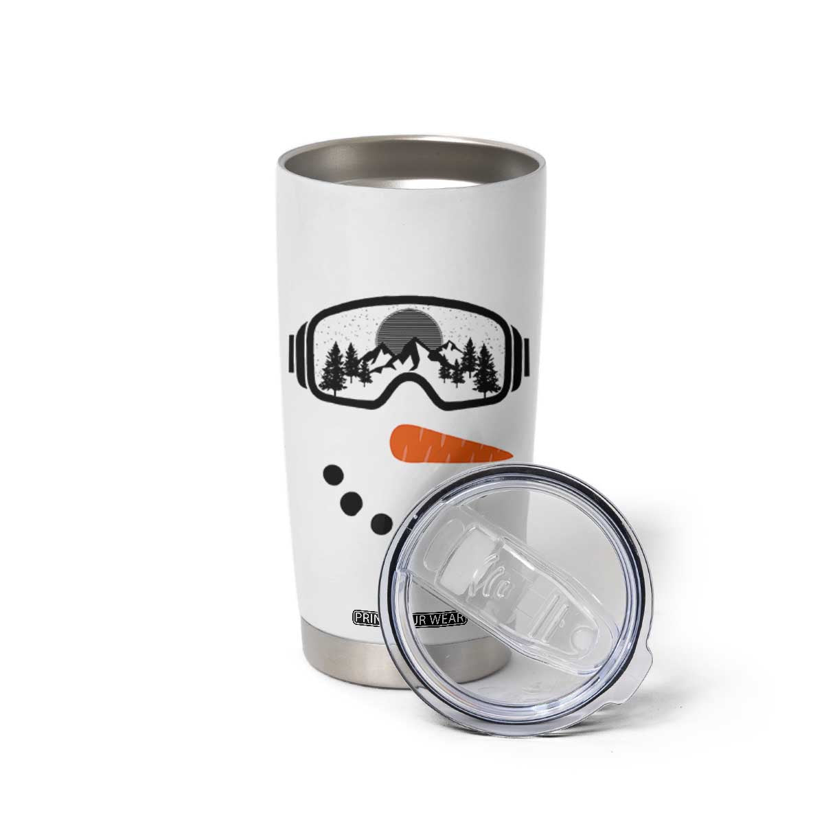 Ski Snowboard Snowman Face Tumbler Cup Goggles Skiing Snow Ski Lover Skier TS10 Print Your Wear