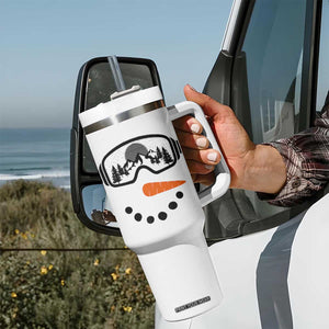 Ski Snowboard Snowman Face Tumbler With Handle Goggles Skiing Snow Ski Lover Skier TS10 Print Your Wear
