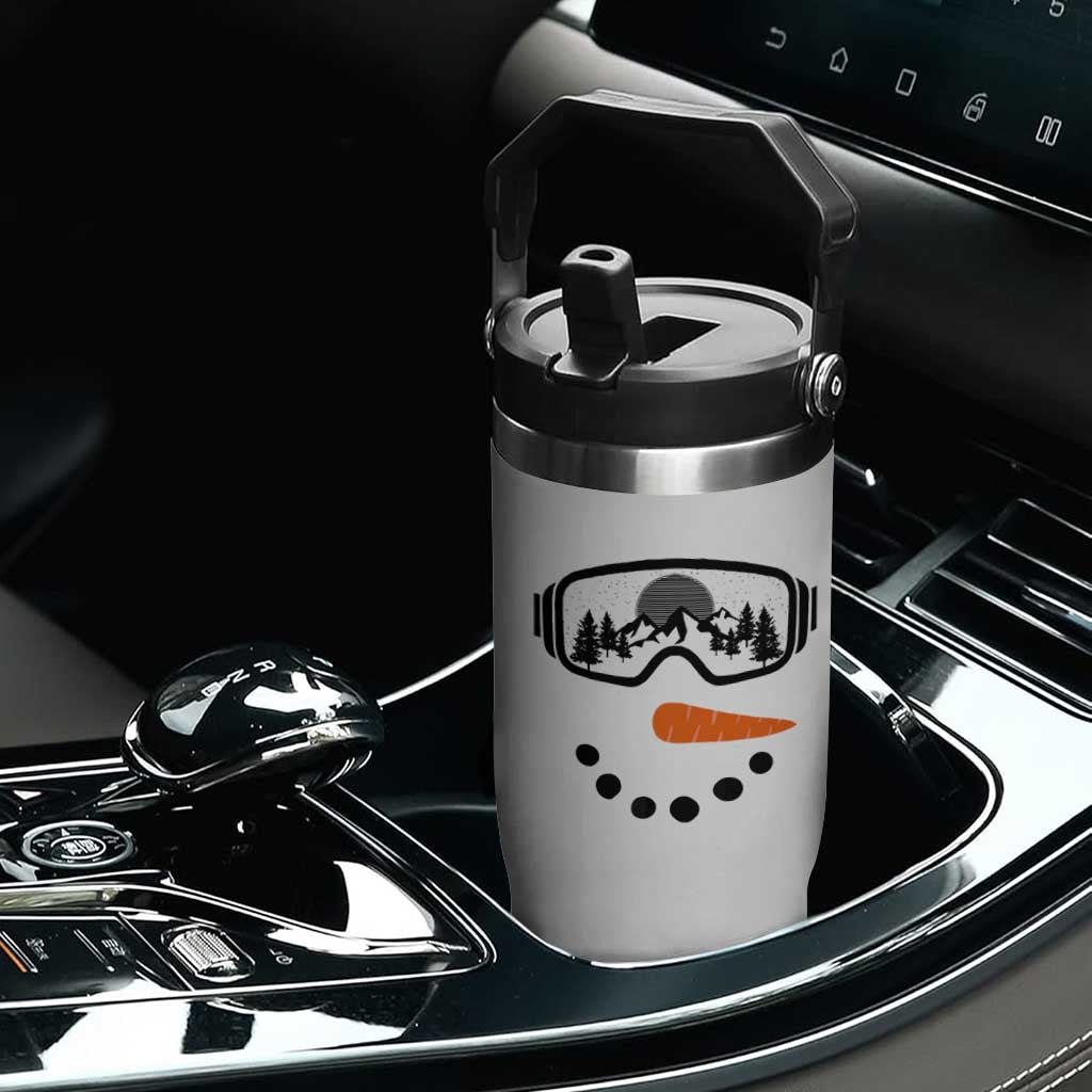 Ski Snowboard Snowman Face Flip Straw Tumbler Goggles Skiing Snow Ski Lover Skier TS10 Print Your Wear