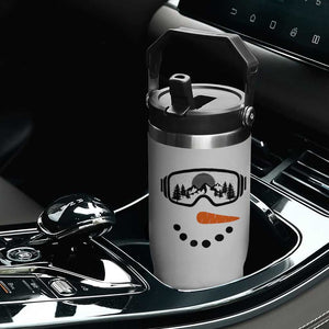 Ski Snowboard Snowman Face Flip Straw Tumbler Goggles Skiing Snow Ski Lover Skier TS10 Print Your Wear