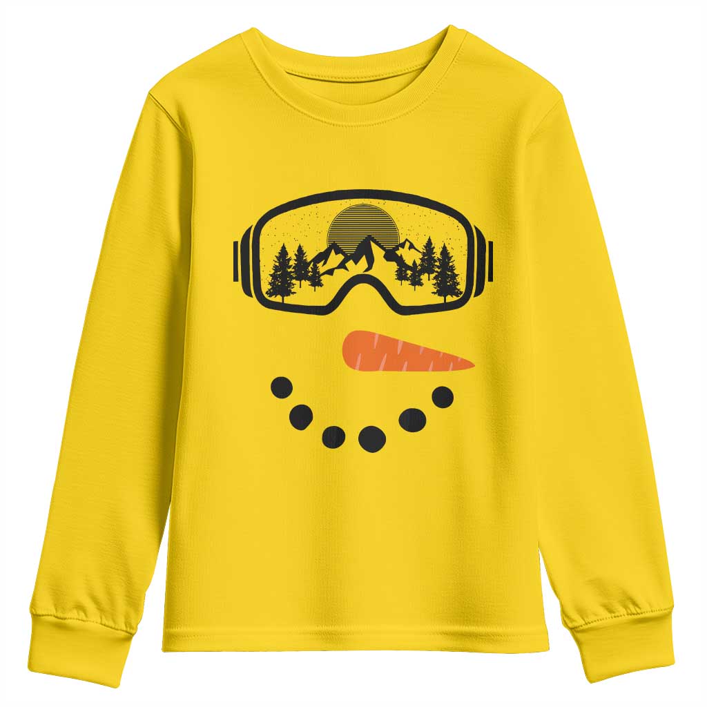 Ski Snowboard Snowman Face Youth Sweatshirt Goggles Skiing Snow Ski Lover Skier TS10 Daisy Print Your Wear