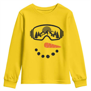 Ski Snowboard Snowman Face Youth Sweatshirt Goggles Skiing Snow Ski Lover Skier TS10 Daisy Print Your Wear
