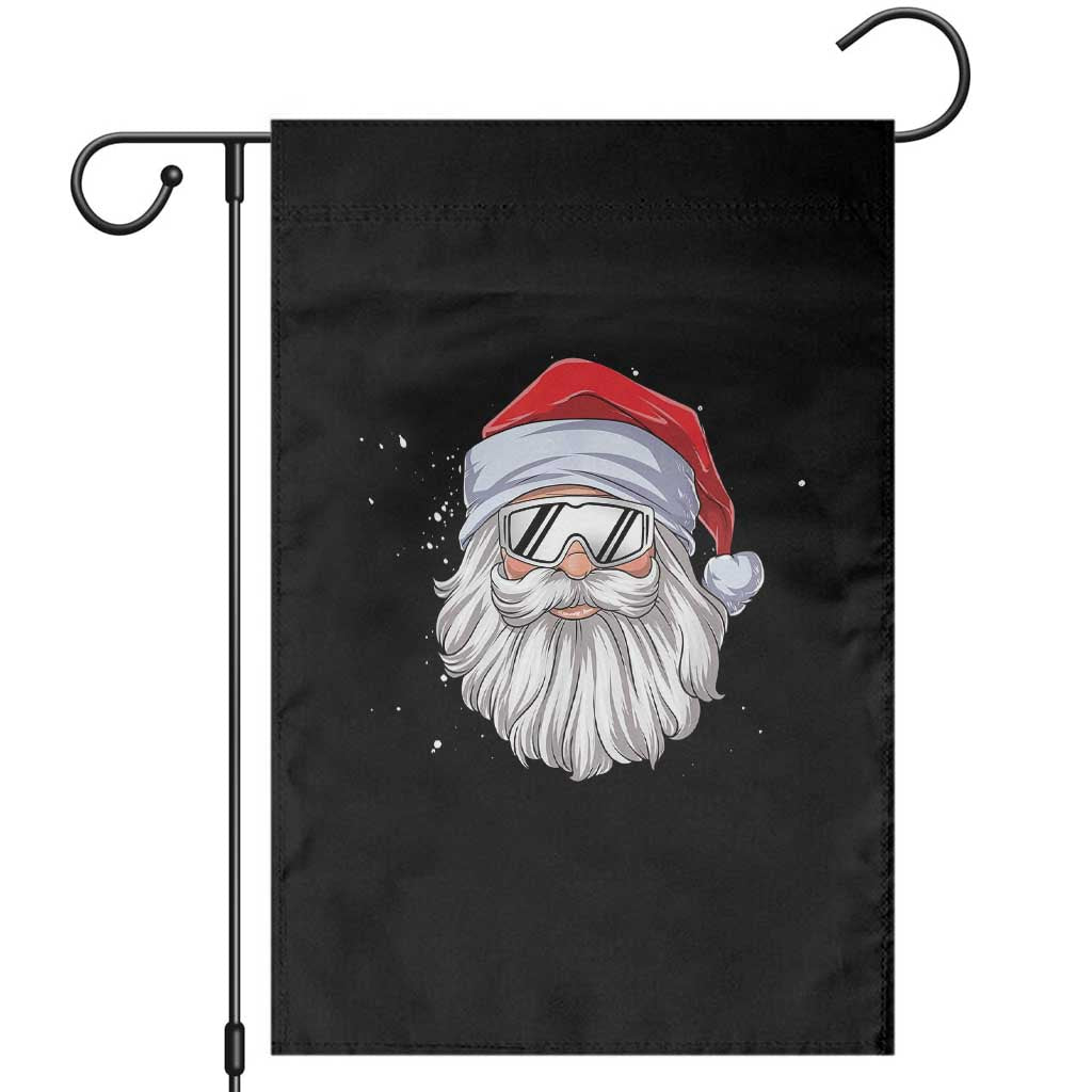 Skiing Santa Face Christmas Garden Flag Retro Ski Goggles Winter Sports Skiing Gift Snowboard TS10 Black Print Your Wear