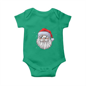 Skiing Santa Face Christmas Baby Onesie Retro Ski Goggles Winter Sports Skiing Gift Snowboard TS10 Irish Green Print Your Wear