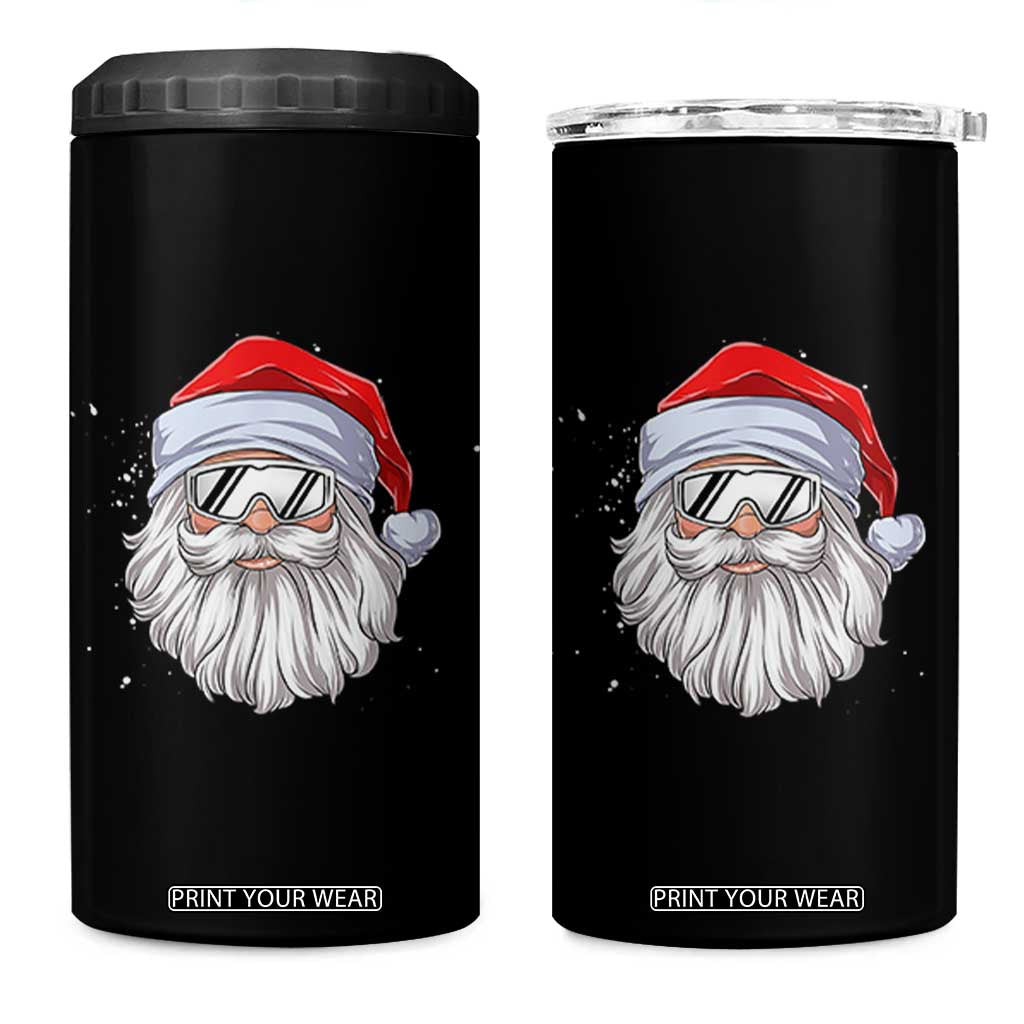 Skiing Santa Face Christmas 4 in 1 Can Cooler Tumbler Retro Ski Goggles Winter Sports Skiing Gift Snowboard TS10 One Size: 16 oz Black Print Your Wear