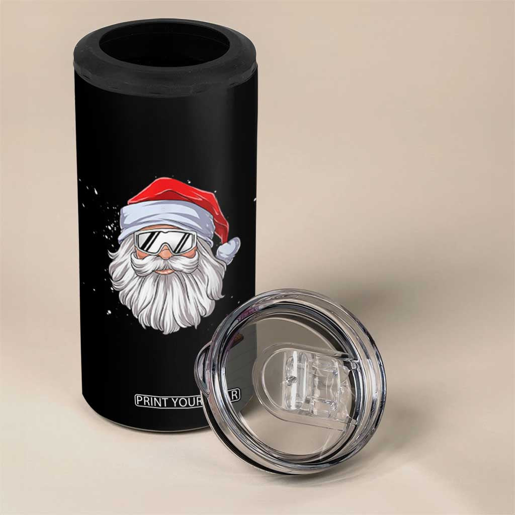 Skiing Santa Face Christmas 4 in 1 Can Cooler Tumbler Retro Ski Goggles Winter Sports Skiing Gift Snowboard TS10 Print Your Wear