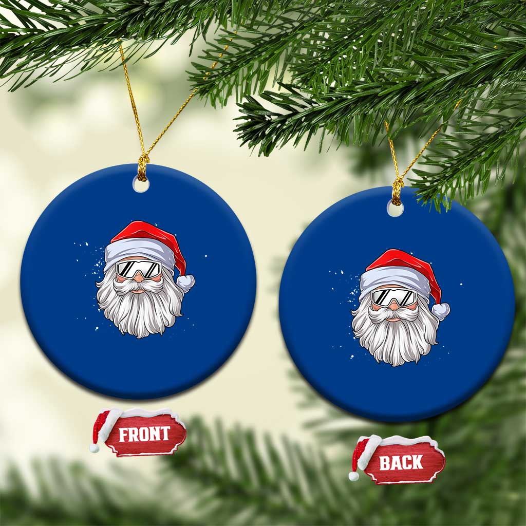 Skiing Santa Face Christmas Ceramic Ornament Retro Ski Goggles Winter Sports Skiing Gift Snowboard TS10 1pc Blue Print Your Wear