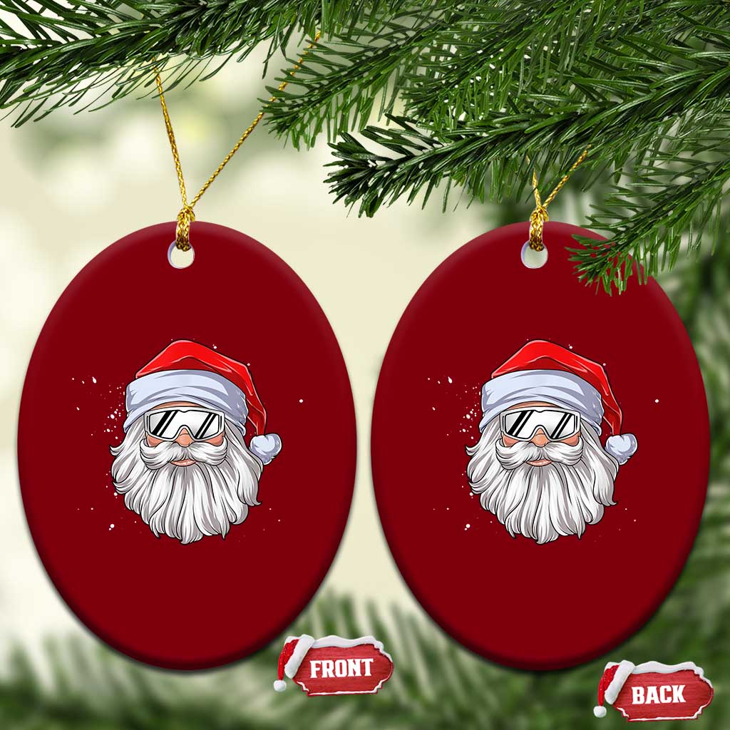 Skiing Santa Face Christmas Ceramic Ornament Retro Ski Goggles Winter Sports Skiing Gift Snowboard TS10 Print Your Wear