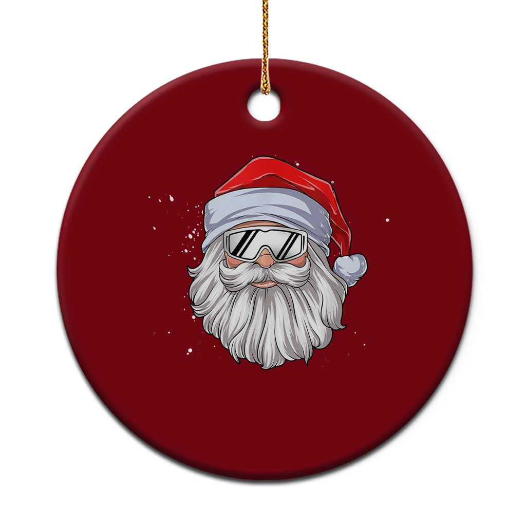Skiing Santa Face Christmas Ceramic Ornament Retro Ski Goggles Winter Sports Skiing Gift Snowboard TS10 1pc Red Print Your Wear