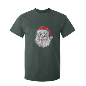 Skiing Santa Face Christmas T Shirt For Kid Retro Ski Goggles Winter Sports Skiing Gift Snowboard TS10 Dark Forest Green Print Your Wear