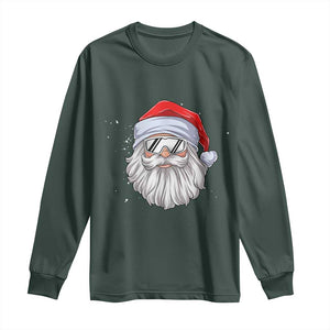 Skiing Santa Face Christmas Long Sleeve Shirt Retro Ski Goggles Winter Sports Skiing Gift Snowboard TS10 Dark Forest Green Print Your Wear