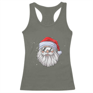 Skiing Santa Face Christmas Racerback Tank Top Retro Ski Goggles Winter Sports Skiing Gift Snowboard TS10 Military Green Print Your Wear