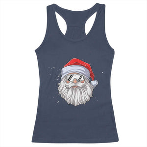 Skiing Santa Face Christmas Racerback Tank Top Retro Ski Goggles Winter Sports Skiing Gift Snowboard TS10 Navy Print Your Wear