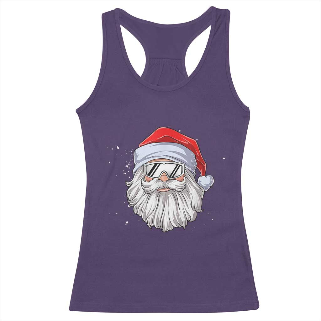 Skiing Santa Face Christmas Racerback Tank Top Retro Ski Goggles Winter Sports Skiing Gift Snowboard TS10 Purple Print Your Wear