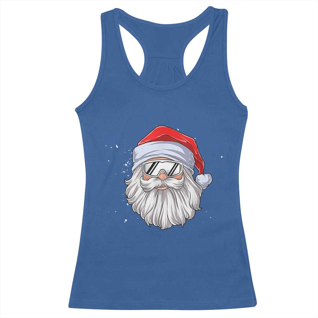 Skiing Santa Face Christmas Racerback Tank Top Retro Ski Goggles Winter Sports Skiing Gift Snowboard TS10 Royal Blue Print Your Wear