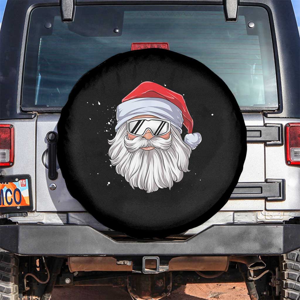Skiing Santa Face Christmas Spare Tire Cover Retro Ski Goggles Winter Sports Skiing Gift Snowboard TS10 No hole Black Print Your Wear