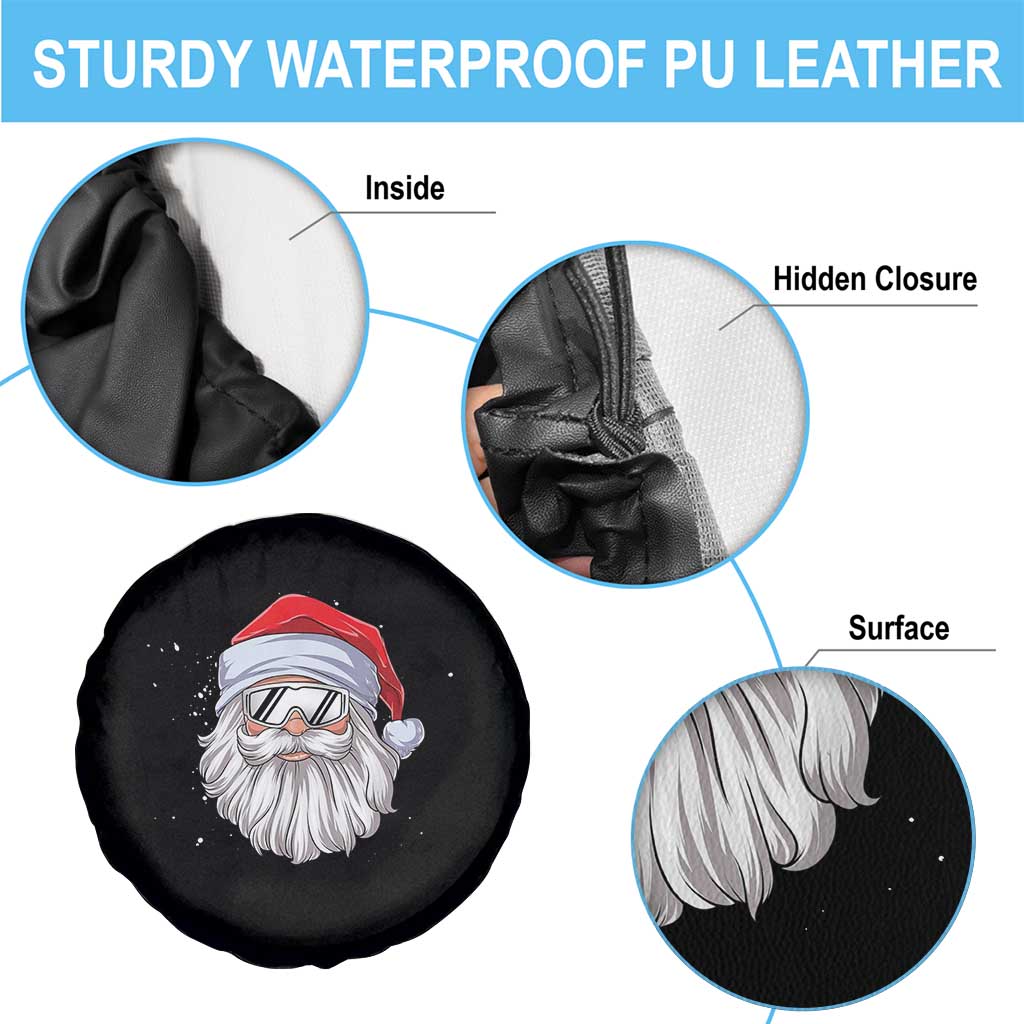 Skiing Santa Face Christmas Spare Tire Cover Retro Ski Goggles Winter Sports Skiing Gift Snowboard TS10 Print Your Wear