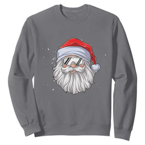 Skiing Santa Face Christmas Sweatshirt Retro Ski Goggles Winter Sports Skiing Gift Snowboard TS10 Charcoal Print Your Wear
