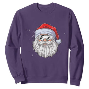 Skiing Santa Face Christmas Sweatshirt Retro Ski Goggles Winter Sports Skiing Gift Snowboard TS10 Purple Print Your Wear