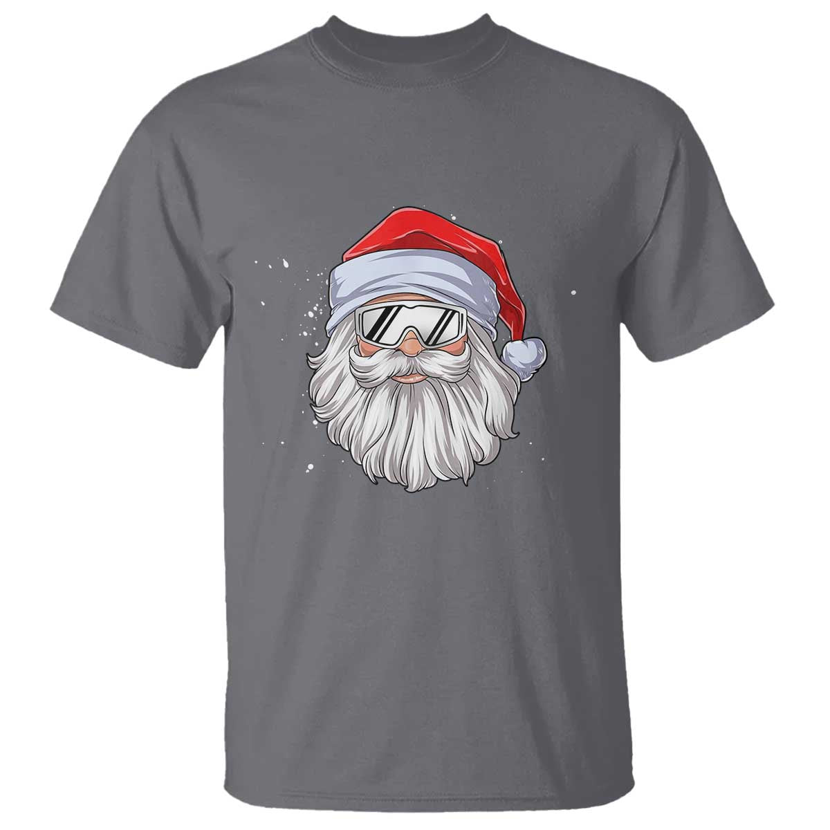 Skiing Santa Face Christmas T Shirt Retro Ski Goggles Winter Sports Skiing Gift Snowboard TS10 Charcoal Print Your Wear
