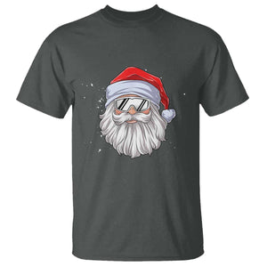 Skiing Santa Face Christmas T Shirt Retro Ski Goggles Winter Sports Skiing Gift Snowboard TS10 Dark Heather Print Your Wear