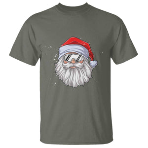 Skiing Santa Face Christmas T Shirt Retro Ski Goggles Winter Sports Skiing Gift Snowboard TS10 Military Green Print Your Wear