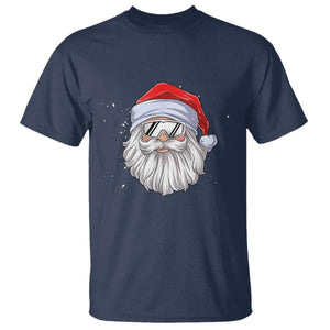 Skiing Santa Face Christmas T Shirt Retro Ski Goggles Winter Sports Skiing Gift Snowboard TS10 Navy Print Your Wear