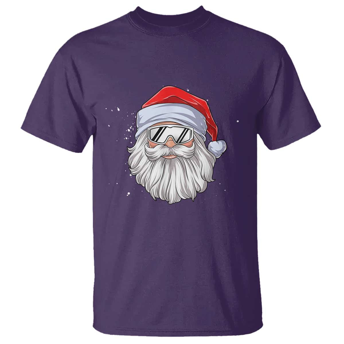 Skiing Santa Face Christmas T Shirt Retro Ski Goggles Winter Sports Skiing Gift Snowboard TS10 Purple Print Your Wear