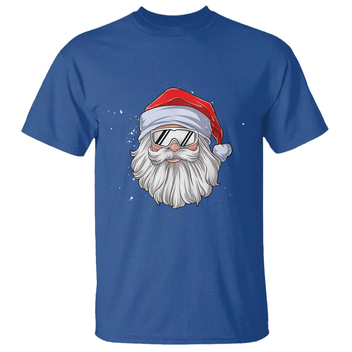 Skiing Santa Face Christmas T Shirt Retro Ski Goggles Winter Sports Skiing Gift Snowboard TS10 Royal Blue Print Your Wear