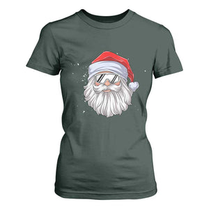 Skiing Santa Face Christmas T Shirt For Women Retro Ski Goggles Winter Sports Skiing Gift Snowboard TS10 Dark Forest Green Print Your Wear
