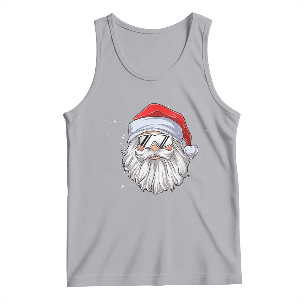 Skiing Santa Face Christmas Tank Top Retro Ski Goggles Winter Sports Skiing Gift Snowboard TS10 Athletic Heather Print Your Wear