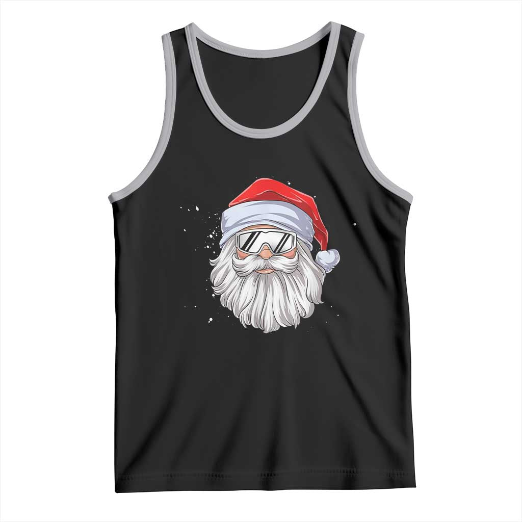 Skiing Santa Face Christmas Tank Top Retro Ski Goggles Winter Sports Skiing Gift Snowboard TS10 Black Athletic Heather Print Your Wear